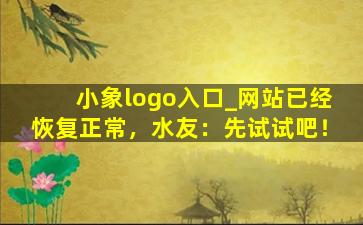 小象logo入口_网站已经恢复正常，水友：先试试吧！